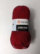 Włóczka YarnArt Jeans  Plus bordo 66