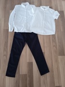 Koszule białe i spodnie -140 strój galowy 