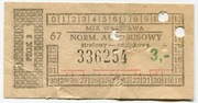 MZK Warszawa - Stary bilet autobusowy strefowy