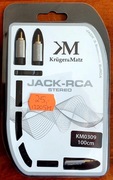 Kabel wtyk jack 3.5 - 2 x RCA stereo 100 cm