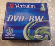 VERBATIM DVD-RW 5 SZTUK NOWE