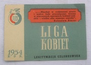 Liga Kobiet Legitymacja Członkowska 1954 r KRAKÓW