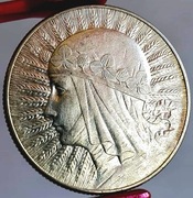 Moneta obiegowa II RP głowa kobiety 5zl 1933r zzm