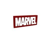 Logo Marvel napis figurka Avengers proporczyk