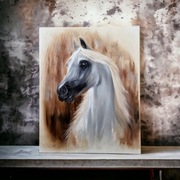 Piękny obraz koń arabski malowany na płótnie 40x50