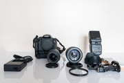Canon 600D + obiektywy + lampa