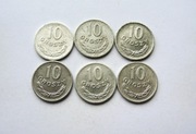 Zestaw 10 gr, groszy 1961, 1967, 1968, 1969 od 1 zł 