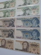 50#N 10 BANKNOTÓW PRL OD 50 ZŁ DO 2000 TYSIĘCY. 