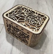 Szkatułka na biżuterię pudełko pojemnik drewno