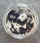 2007 Panda Chiny 10 Yuan srebrna uncja