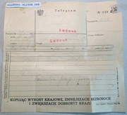 711.Lwówek- Telegram z 1923 roku 