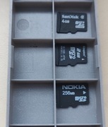 3 karty microSD 2GB, 4GB, 256MB 