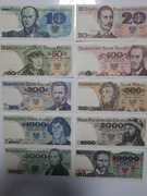 336N' ZESTAW BANKNOTÓW PRL UNC  OD 10 ZŁ DO 10.000