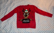Sweter H&M świąteczny Renifer TOO LATE TO BE GOOD