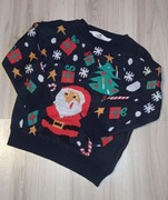 H&M świąteczny sweter Mikołaj 110-116