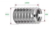 Tulejka gwintowana, redukcja M10 na M8 INOX 10mm