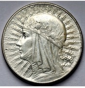 Moneta obiegowa II RP głowa kobiety 5zł1933r