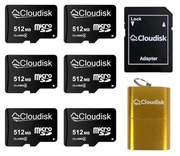 Cloudisk 6x microSD 512MB (nie GB) + czytnik