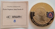 Moneta pozłacana Życie Papieża Jana Pawła II