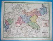 1858 włoska MAPA Prusy ŚLĄSK GDAŃSK WROCŁAW POZNAŃ