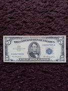 5 Dolarów 1953 rok - niebieska pieczęć 