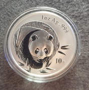 2003 Panda Chiny 10 Yuan srebrna uncja