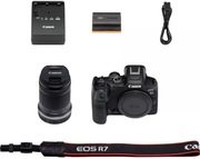 Aparat fotograficzny Canon R7 korpus + obiektyw czarny