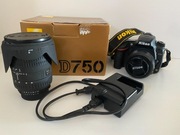 Nikon D750 body + 2 obiektywy Nikkor i Sigma