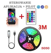 Taśma LED 3m RGB Bluetooth aplikacja Pilot SMD5050