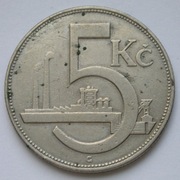 Czechosłowacja 5 koron 1925 - czeski lew
