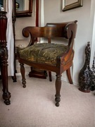 Fotel krzesło biurowe Empire orzech połowa XIX w. Francja
