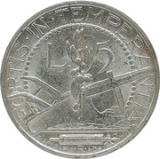 San Marino 5 lire 1936, Ag KM#9