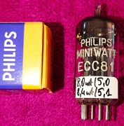 1x ecc81 12at7 Philips Miniwatt Gain 93%