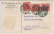 DR Mi 86, PERFINY, karta poczt. Breslau 25.6.1920