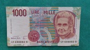 Banknot Włochy 1000 Lirów Lire 1990 rok