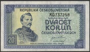 Czechosłowacja 20 koron 1945 - stan bankowy UNC -