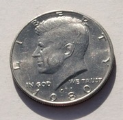 1/2 dolar 1980 P half dollar Kennedy Stan!!!