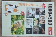 Puzzle 1000 + 500 trefl koty