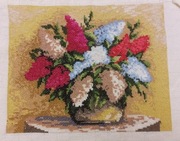 Obraz kwiaty haft krzyżykowy 