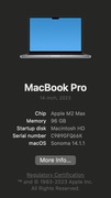 Macbook pro 14' m2 max 96gb ram 512gb