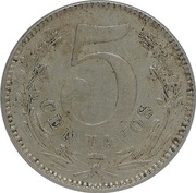Kolumbia 5 centavos 1886, KM#183.1
