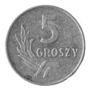 5 groszy 1962 bez znaku mennicy
