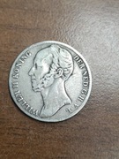 1 gulden 1845r. Holandia Wilhelm II srebro rzadki