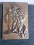 Medal płaskorzeźba z brązu, Marianna 1918 rok