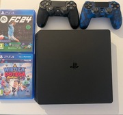 KONSOLA PS4 500GB SLIM CZARNY + 2 PADY + FC24 + TORBA