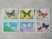 KOREA PÓŁNOCNA 6 znaczków pocztowych 1977 motyle