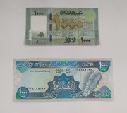 Zestaw banknotów  1000  Livres , Liban, 2 szt. UNC