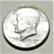 1/2 dolar 1986 D  half dollar Kennedy Stan!!!