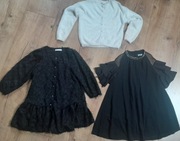 Czarna sukienka x 2, sweterek Zara , Reserved 140 