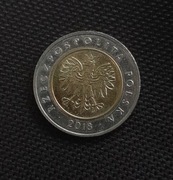 5 ZŁ 2018 r - 5zl 100-lecie moneta okolicznościowa
